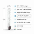 thumbnail image 3 of Feit Electric 3014570 40W Equivalence T10 E26 Medium Filament LED Bulb, Daylight, 3 of 3