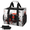 Multicolor 3, variant on Vinyl Record Reusable Grocery Bag, Upright Heavy‑Duty Foldable Shopping Bag with Removable Shoulder Strap, Multi‑Pocket Storage Tote for Beach Camping, Red Paint Splash Music