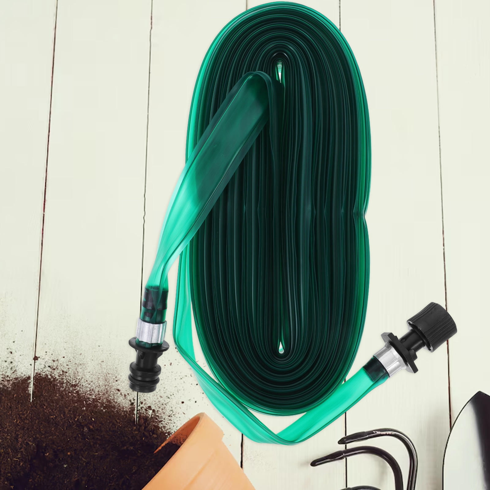 RUNROTOO Garden Hose Irrigation Hose Flat Seamless 1Set For Soil Penetration