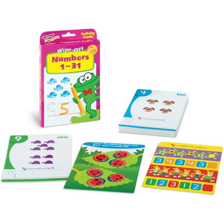 Trend, TEPT28102, Numbers 1-31 Wipe-off Activity Cards, 1 Set, Multi