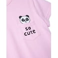 thumbnail image 3 of Beezizac Girls Panda Print Pajama Set-2-Piece Cotton Blend Short Sleeve & Pants Cute Summer Pink Grey PJs Size 14, 3 of 7