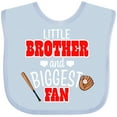 thumbnail image 3 of Inktastic Little Brother and Biggest Fan- Baseball Glove and Bat Boys Baby Bib, 3 of 4