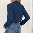 thumbnail image 4 of IUYRTFE Women Lapel Collar Button Down Long Sleeve Shirt for Casual Office Daily Wear, 4 of 6