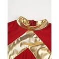 thumbnail image 5 of TiaoBug Kids Girls Sleeveless Lyrical Dance Dress Metallic Gold Worship Asymmetrical Hem Tunic Burgundy 8, 5 of 7