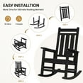 thumbnail image 4 of KINGYES Outdoor Rocking Chair HDPE All Weather Patio Rocker for Porch Garden Lawn, Black, 4 of 9