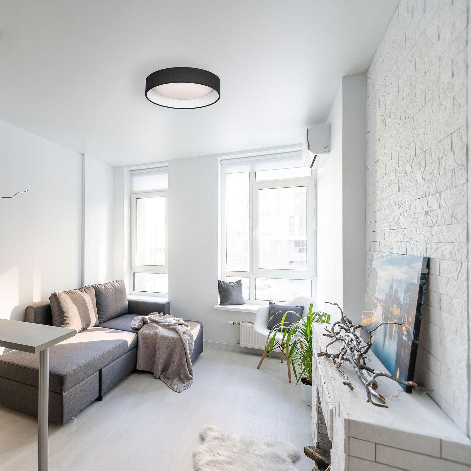 Dainolite CFLD-1114-797 Black Flush Mount