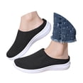thumbnail image 3 of YYYMEIII Backless Sneakers Women's Spring and Summer New Fly Weaving Hollow Colorblocking Upper Metal Chain Slope Heel Casual Shoes 42 Black, 3 of 8