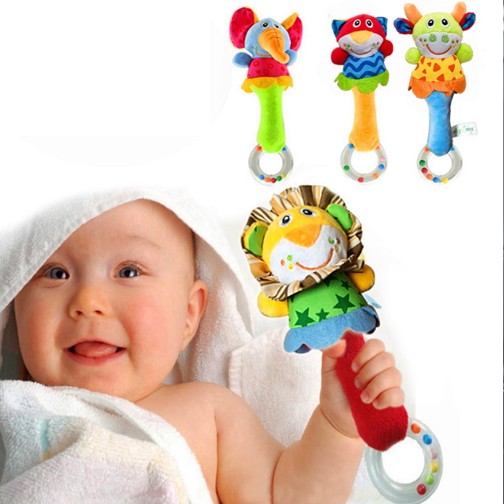 Baby Rattles Elephant Bear Animals Toy Sensory Toy Infant Child 8C 
