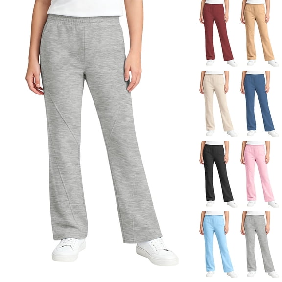 Rvasteizo Girls Sweatpants Solid Comfy Elastic Waist Fall Winter Casual Kids School Uniform Pants 14 Years