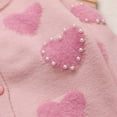thumbnail image 5 of LYMAYTER Kids Girls Sweater Cardigan Newborn Fall Winter Long Sleeve Knit Jacket Toddler Love Pearl Sweater Coat for 0 Months - 6 Years, 5 of 10