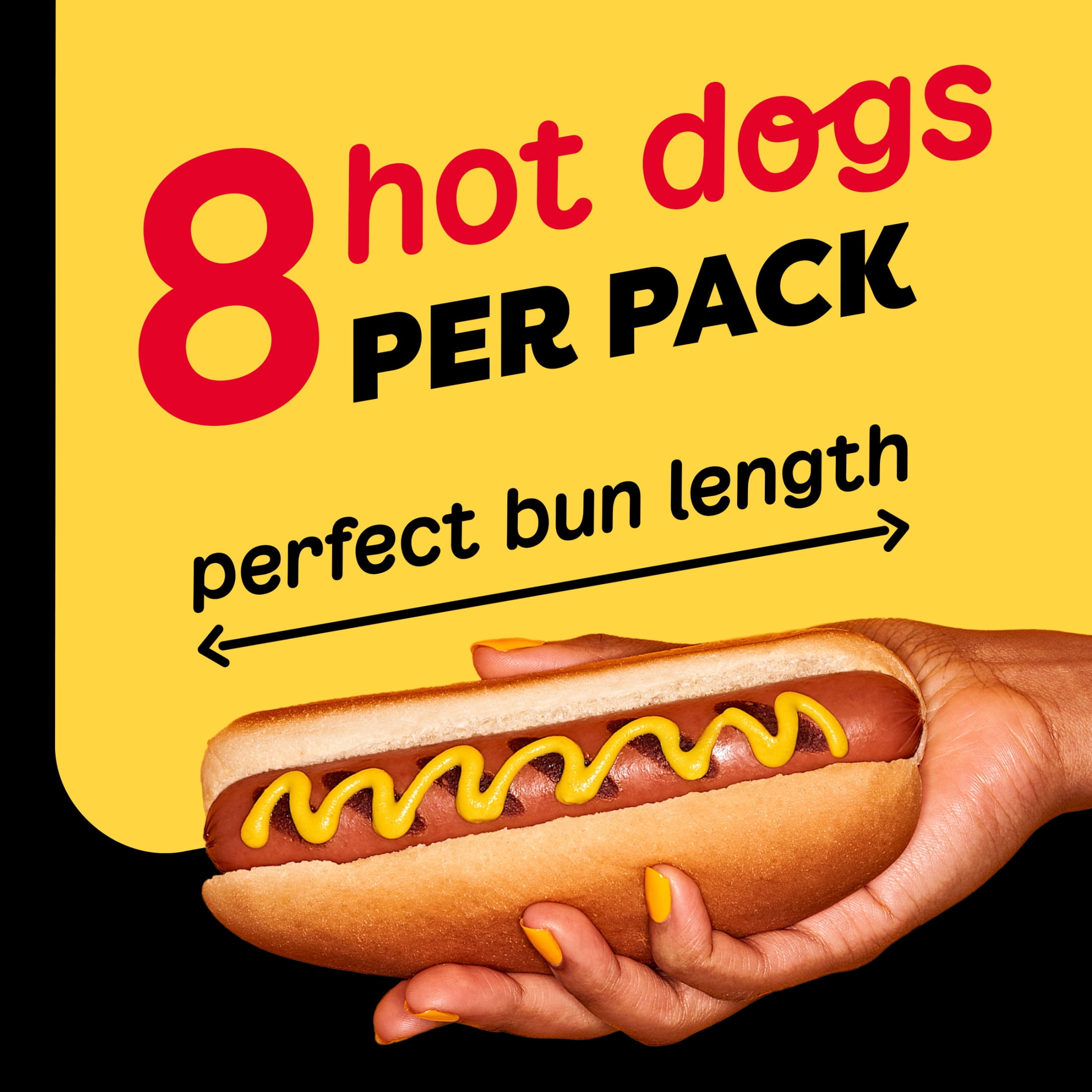 Oscar Mayer Bun-Length Beef Franks Hot Dogs, 8 Count Pack