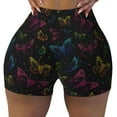 thumbnail image 2 of Haiem Butterfly No Front Seam Biker Shorts for Women Yoga Workout Gym Bike Shorts with Tummy Control Moisture-Wicking-Medium, 2 of 9