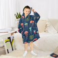 thumbnail image 6 of FORMRS Wearable Blanket Hoodie with Sleeves for Kids Cozy Flannel Sweatshirt, Cartoon Jellyfish Pattern, 6 of 7