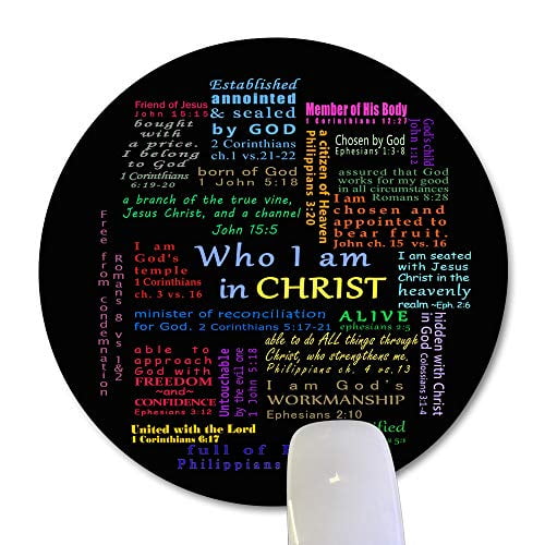Bible Verses Design Circle Mousepad Mousemat Game Gaming Mice Mat for PC Laptop 