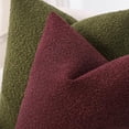 thumbnail image 4 of Boucle Decorative Throw Pillow Covers for Couch Set of 2, 22x22 inches, Burgundy, 4 of 6