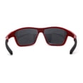 thumbnail image 4 of Xloop Mens Sport Wrap Around Rectangular Plastic Sunglasses Black Red, 4 of 4
