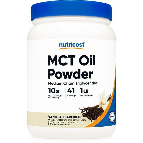 Nutricost Premium MCT Oil Powder (1 lb, Vanilla) - Non-GMO Supplement