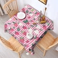 thumbnail image 2 of Strawberry Plants Fruit Leaf Stripe Square Tablecloth,Waterproof Square Table Cover,Wipeable Spillproof Washable Table Cover for Home Kitchen Party Decor 42"X42"(107x107cm), 2 of 6