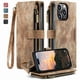 thumbnail image 1 of 1pc Suede Vintage Leather Phone Cover, Wallet License Card Slot Magnetic Buckle Zipper Pocket Bracket Flip Cover Phone Protective Case For IPhone14/14Plus/14Pro/14Pro Max ,iPhone13/13Pro/13Pro Max ,iP, 1 of 5