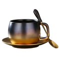 thumbnail image 1 of Coffee tea cups american new gradient ceramic coffee cup creative drawing gold thick surface cup and saucer set (HTOOQ), 1 of 3