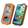 thumbnail image 3 of SaniMore for iPhone 14 Magnetic Closure Top & Bottom Flip Wallet Case, Premium PU Leather Cover with Car Mount Card Slot & Adjustable Kickstand Full Body Protective Shell, Brown, 3 of 9