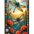 thumbnail image 4 of Stained Glass Dragonfly Banner Floral Design Decorative Nature Theme for Outdoor Decorations Garden Parties Nature Lovers, 4 of 6