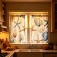 thumbnail image 7 of Beautynvta 2 Pack Coastal Theme Printed Kitchen Curtains, Rod Pocket Light Filtering Short Window Drapes, Small Curtain Panels for Kitchen Bathroom Home Decor, 7 of 7