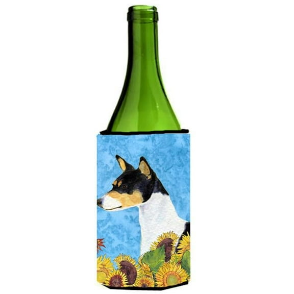 Basenji In Summer Flowers Wine bottle sleeve Hugger - 24 oz.