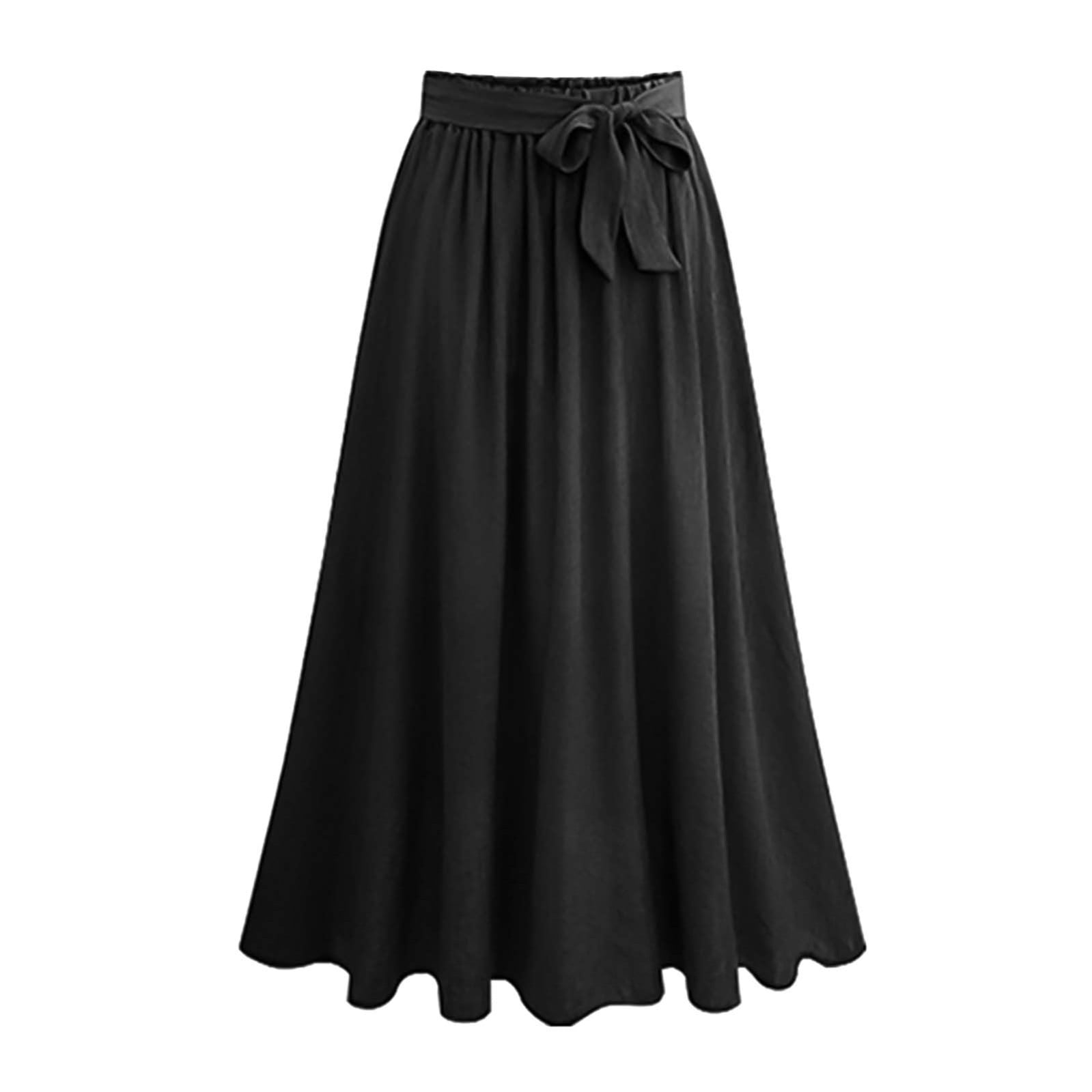 Women's Elegant High Waist Skirt Tie Front Pleated Skirts,Womens Skirts ...