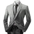 thumbnail image 3 of FAOWME Men's Christmas Suit Jacket With Pocket Long Sleeved Lapel Buttons Xmas Printed Fashion Comfortable Coats Tops For Holiday Daily Wear Grey Xl, 3 of 3