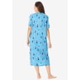 thumbnail image 2 of Dreams & Co. Plus Size V-Neck Short Sleeve Midi Cotton Sleep Shirt, 2 of 6