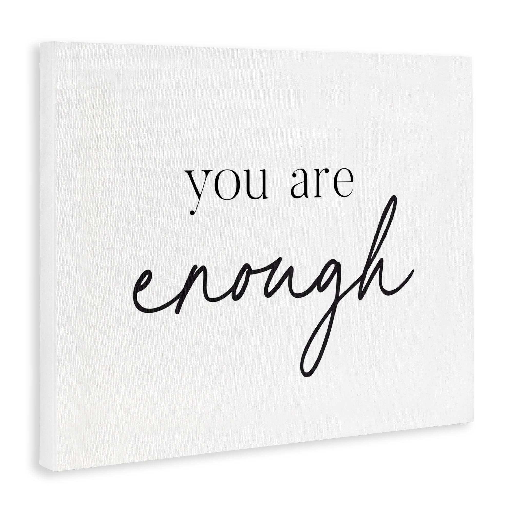 You Are Enough Sentiment Canvas Wall Art, design by Lettered and Lined