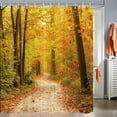 thumbnail image 2 of Thanksgiving Shower Curtain, Nature Autumn Forest Romantic Fall Road in Park Autumn Maple Leaves Foliage Fall Shower Curtain for Bathroom, Fall Shower Curtain Set with Hooks, 72X72 Inch, 2 of 6