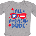 thumbnail image 4 of Inktastic 4th of July All American Dude with Red and Blue Glasses Boys Long Sleeve Baby Bodysuit, 4 of 5