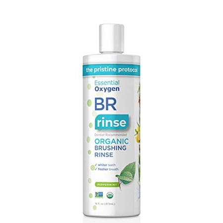 Essential Oxygen Certified BR Organic Brushing Rinse, 16 Ounce, Package may vary Peppermint 16 Ounce (Pack of 1)