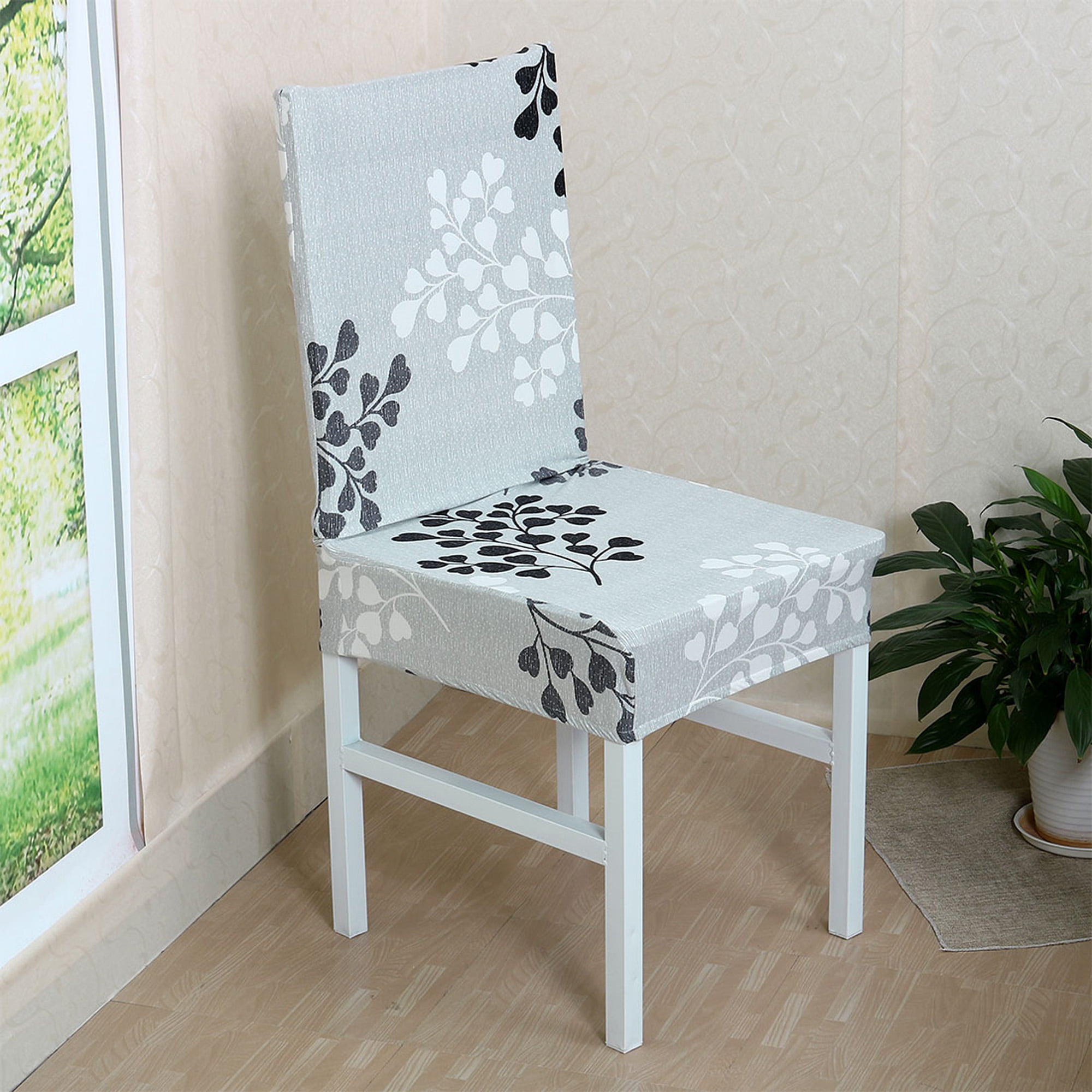 4pcs Pattern Dining Chair Cover Stretch Bar Stool Slipcover Kitchen