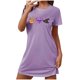 thumbnail image 2 of Camisón corto de talla grande para mujer, camisón de manga corta con estampado de pecho a la moda, camisón para mujer, 2 of 5