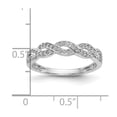 thumbnail image 7 of 14k White Gold Ring Wedding Band Diamond 0.126 ct Criss-Cross 1/8 carat Complete, 7 of 7
