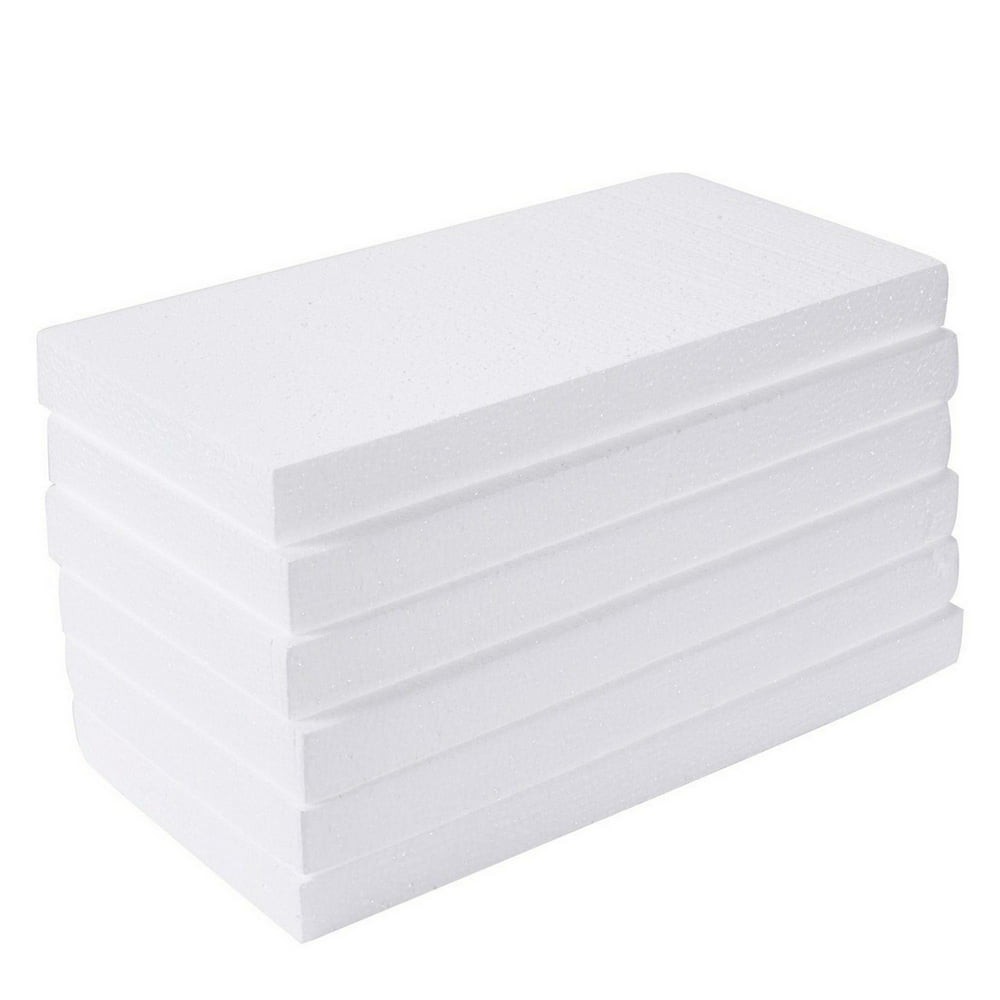 Craft Foam Block - 6-Pack Rectangle Polystyrene Foam Brick - Styrofoam