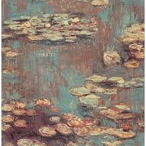 NextWall  Lily Pond Peel and Stick Wallpaper 20.5 in. W x 18 ft. L - Rust & Deep Sea