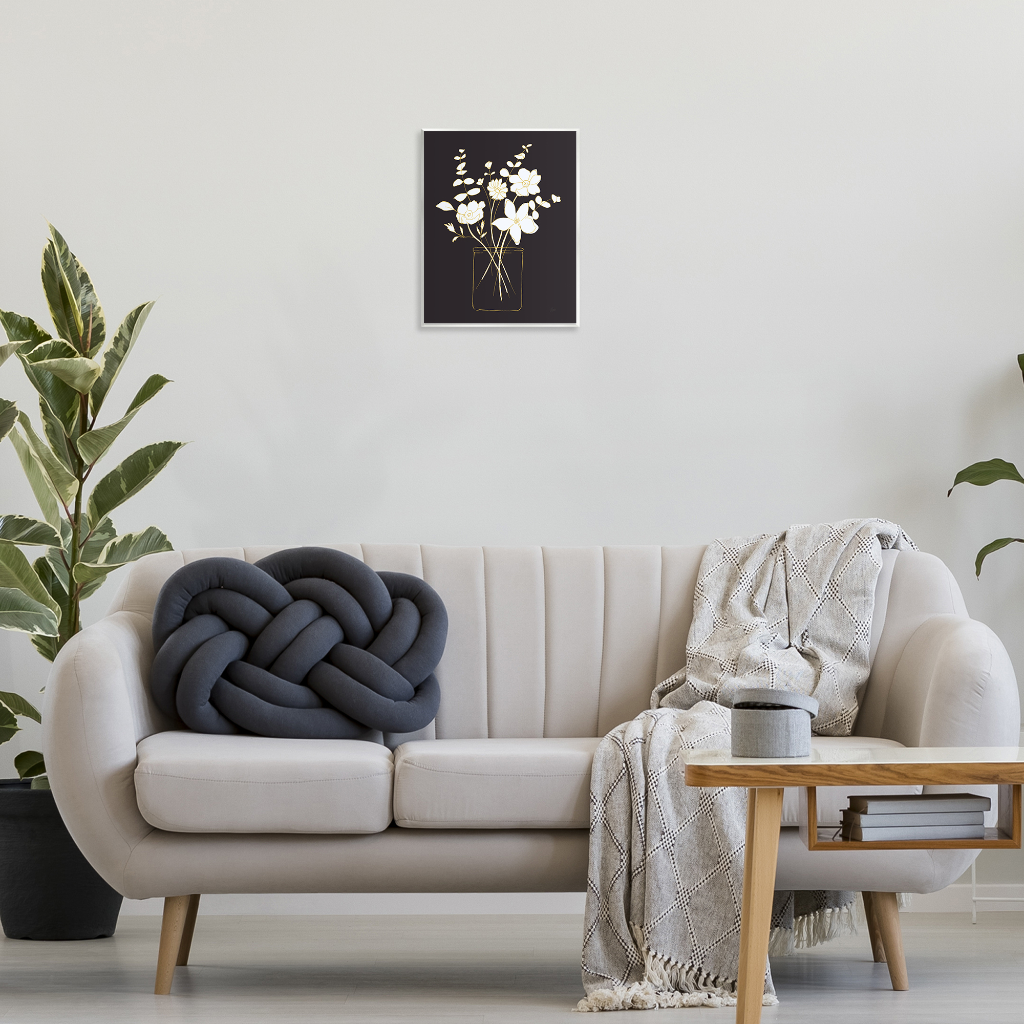 Stupell Industries Classy White Flowers Botanical & Floral Painting Unframed Art Print Wall Art, 11 x 14