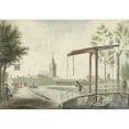 thumbnail image 2 of Jacob Bolten 24x18 Black Ornate Framed Double Matted Museum Art Print Titled: View of Naarden (1792), 2 of 5