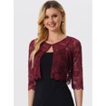 thumbnail image 2 of Cárdigan Elegante de Bolero Allegra K Rojo Clarete S, 2 of 5