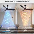 thumbnail image 5 of 60" Ceiling Fan with Remote Control, Reversible Motor, Quiet Operation ABS Ceiling Fan for Living Room & Bedroom & Outdoor, 5 of 7