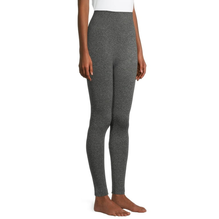 Feathers Women's and Women's Plus Size High Waisted Fleece Leggings, 26”  Inseam, 2-Pack 