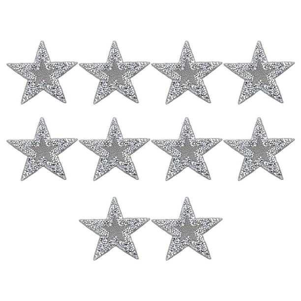 10 parches de diamantes de imitación para planchar, decorativos, adhesivos adhesivos. Plata