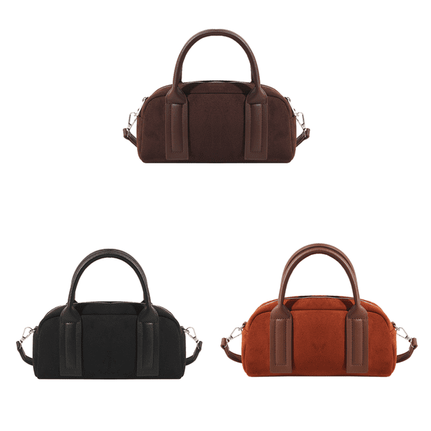 Bolso Hombro Gamuza para Mujer Con Correa Ajustable Boston Tote Bag Viajes (café)