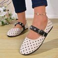 thumbnail image 2 of YOUYEDIAN Mary Jane Shoes Women Versatile Cute Polka Dot Round Toe Slip On Flats Fashion One Lace-up Comfy Casual Low Heel Dress Shoes, 2 of 5
