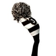 thumbnail image 2 of Majek #3 Fairway Metal Wood Black & White Golf Headcover Knit Pom Pom Retro Classic Vintage Head Cover, 2 of 2