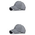 thumbnail image 4 of Sonducket Gorra de béisbol para mujer, sombrero deportivo con cola de caballo, con ala parasol, hebilla ajustable para accesorios de ocio al Gris 2piezas, 4 of 6